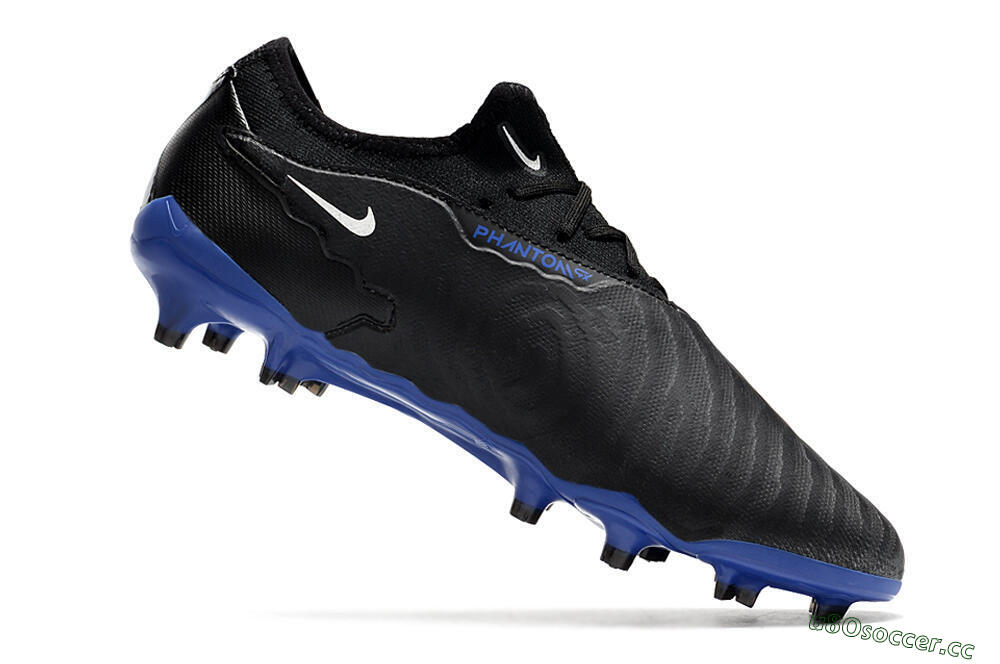 Men's Nike Phantom GX Academy FG Firm Ground Low-Tops Football Boots - Black/White/Blue 4