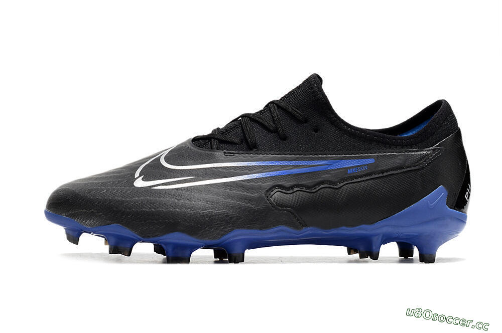 Men's Nike Phantom GX Academy FG Firm Ground Low-Tops Football Boots - Black/White/Blue 0
