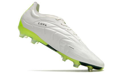 Men's Adidas Copa Pure.1 FG Firm Ground Low-Tops Football Boots - White/Black/Green