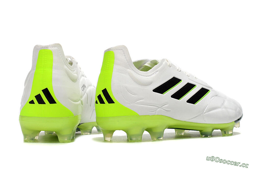 Men's Adidas Copa Pure.1 FG Firm Ground Low-Tops Football Boots - White/Black/Green 6
