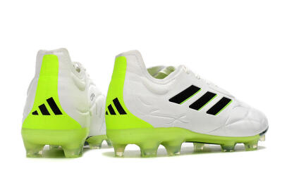 Men's Adidas Copa Pure.1 FG Firm Ground Low-Tops Football Boots - White/Black/Green