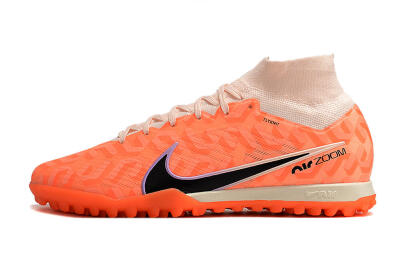 Men's Nike Air Zoom Mercurial Superfly 9 Elite TF Artificial Turf High-Tops Football Shoes - Pink/Black/Purple