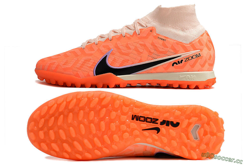 Men's Nike Air Zoom Mercurial Superfly 9 Elite TF Artificial Turf High-Tops Football Shoes - Pink/Black/Purple 1