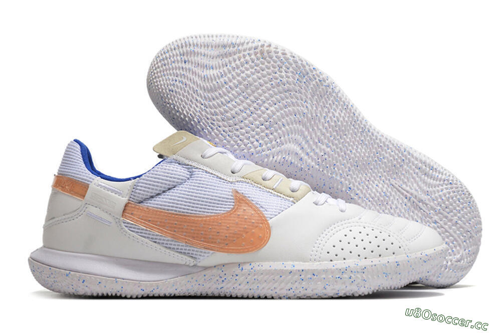 Men's Nike Street Gato IC Indoor & Futsal Low-Tops Football Shoes - White/Pink/Blue 2