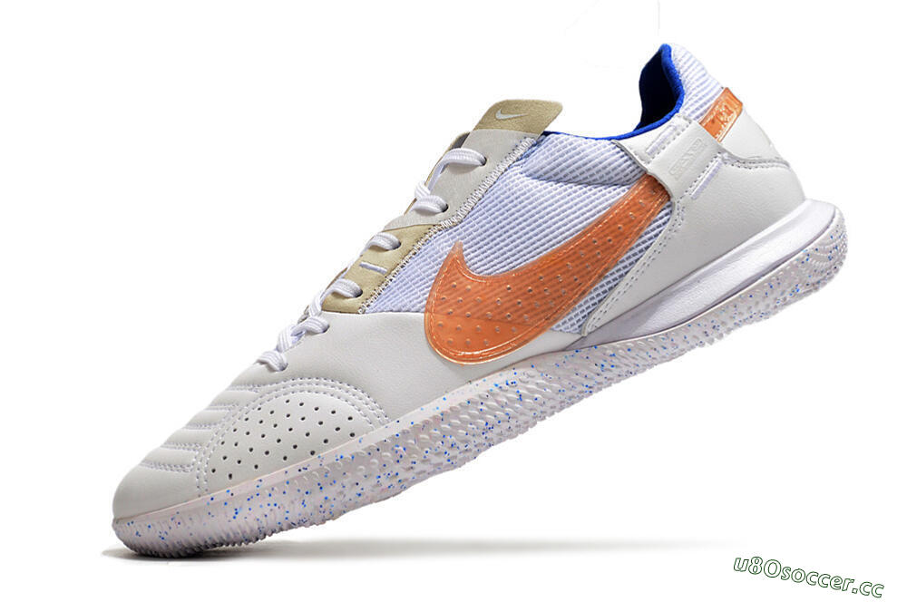 Men's Nike Street Gato IC Indoor & Futsal Low-Tops Football Shoes - White/Pink/Blue 5
