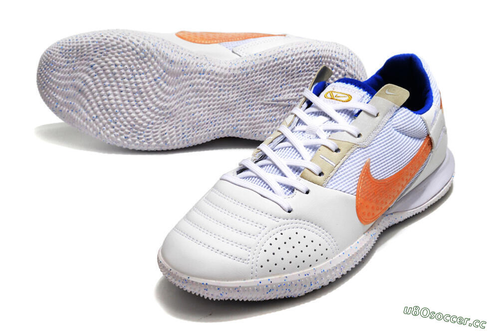 Men's Nike Street Gato IC Indoor & Futsal Low-Tops Football Shoes - White/Pink/Blue 3
