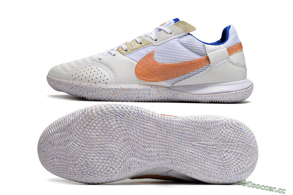 Men's Nike Street Gato IC Indoor & Futsal Low-Tops Football Shoes - White/Pink/Blue 1