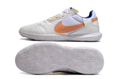 Men's Nike Street Gato IC Indoor & Futsal Low-Tops Football Shoes - White/Pink/Blue