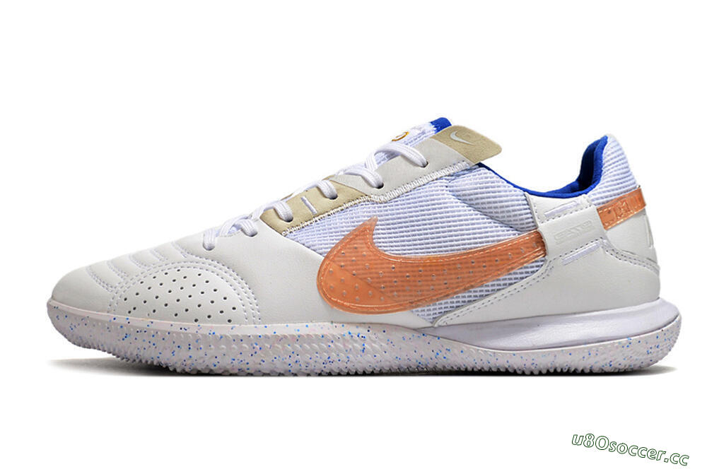 Men's Nike Street Gato IC Indoor & Futsal Low-Tops Football Shoes - White/Pink/Blue 0