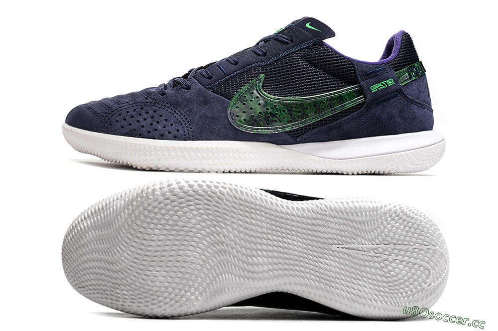 Men's Nike Street Gato IC Indoor & Futsal Low-Tops Football Shoes - Blue/Black/Green 1