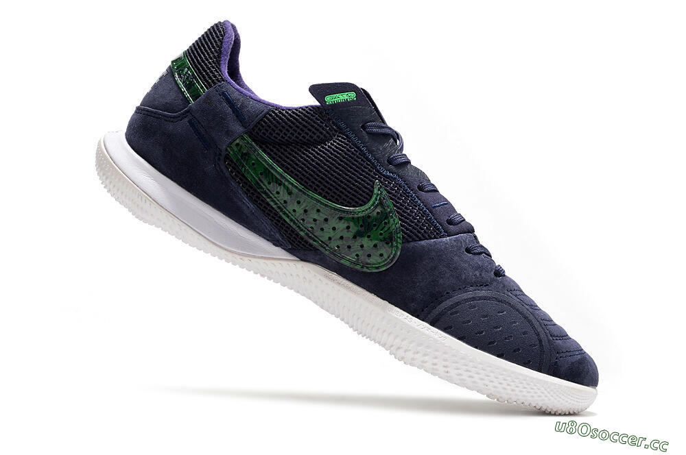 Men's Nike Street Gato IC Indoor & Futsal Low-Tops Football Shoes - Blue/Black/Green 4