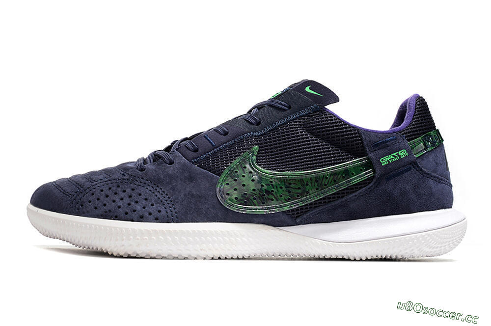 Men's Nike Street Gato IC Indoor & Futsal Low-Tops Football Shoes - Blue/Black/Green 3
