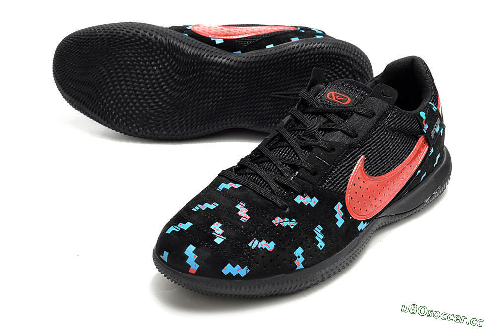 Men's Nike Street Gato IC Indoor & Futsal Low-Tops Football Shoes - Black/Blue/Red 3