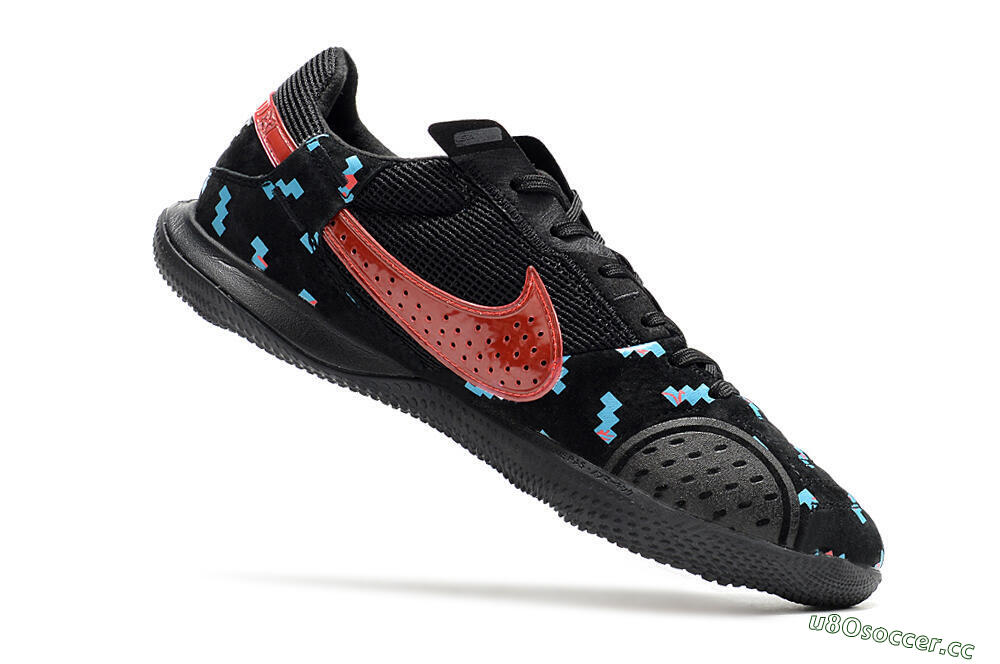 Men's Nike Street Gato IC Indoor & Futsal Low-Tops Football Shoes - Black/Blue/Red 5