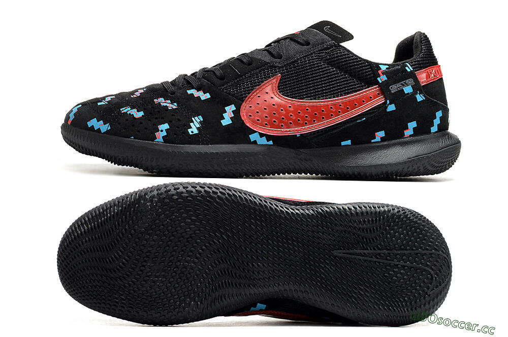Men's Nike Street Gato IC Indoor & Futsal Low-Tops Football Shoes - Black/Blue/Red 1