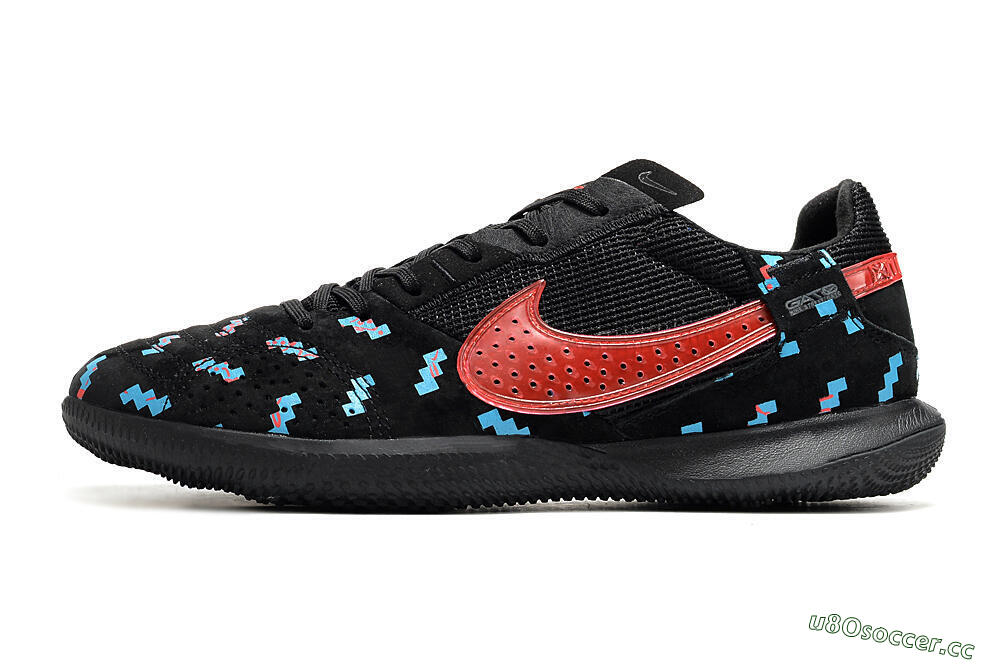 Men's Nike Street Gato IC Indoor & Futsal Low-Tops Football Shoes - Black/Blue/Red 0