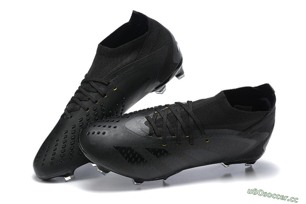 Men's Adidas Predator Accuracy+ FG Firm Ground High-Tops Football Boots - Black/Black 5