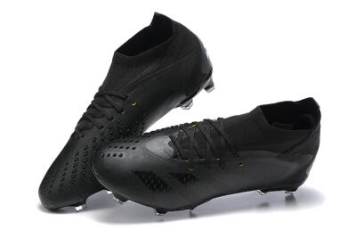 Men's Adidas Predator Accuracy+ FG Firm Ground High-Tops Football Boots - Black/Black
