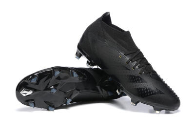 Men's Adidas Predator Accuracy+ FG Firm Ground High-Tops Football Boots - Black/Black