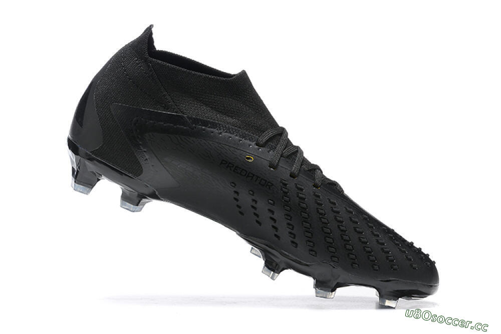 Men's Adidas Predator Accuracy+ FG Firm Ground High-Tops Football Boots - Black/Black 6