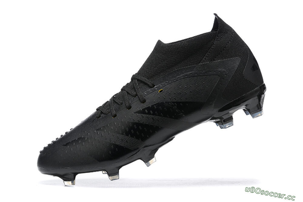 Men's Adidas Predator Accuracy+ FG Firm Ground High-Tops Football Boots - Black/Black 7