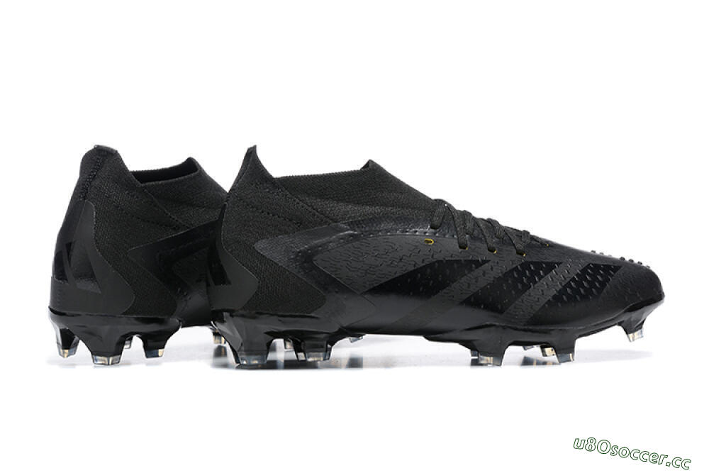 Men's Adidas Predator Accuracy+ FG Firm Ground High-Tops Football Boots - Black/Black 8
