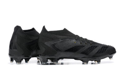 Men's Adidas Predator Accuracy+ FG Firm Ground High-Tops Football Boots - Black/Black