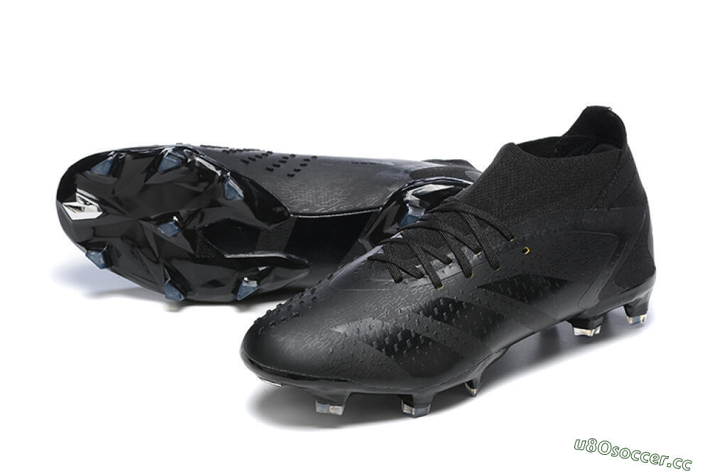 Men's Adidas Predator Accuracy+ FG Firm Ground High-Tops Football Boots - Black/Black 3