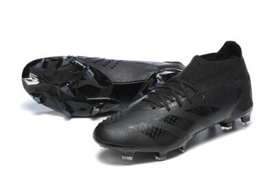 Men's Adidas Predator Accuracy+ FG Firm Ground High-Tops Football Boots - Black/Black