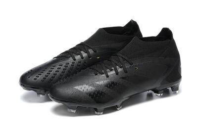 Men's Adidas Predator Accuracy+ FG Firm Ground High-Tops Football Boots - Black/Black
