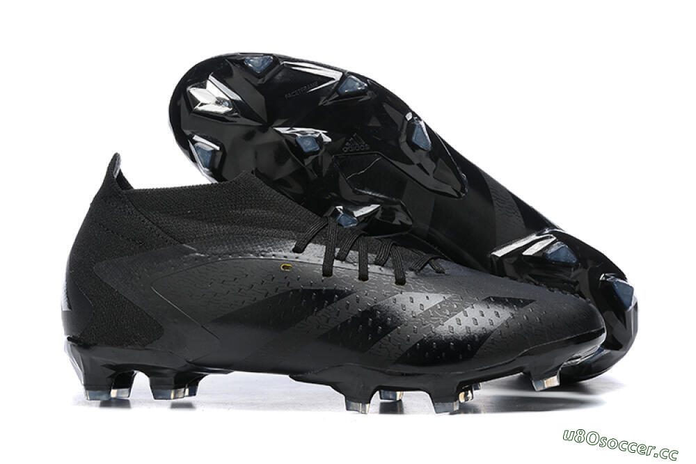 Men's Adidas Predator Accuracy+ FG Firm Ground High-Tops Football Boots - Black/Black 2
