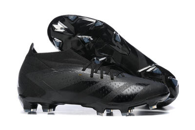 Men's Adidas Predator Accuracy+ FG Firm Ground High-Tops Football Boots - Black/Black