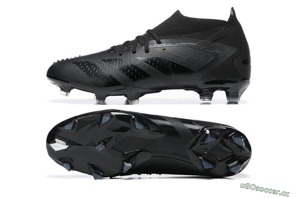 Men's Adidas Predator Accuracy+ FG Firm Ground High-Tops Football Boots - Black/Black 1