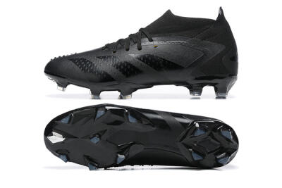 Men's Adidas Predator Accuracy+ FG Firm Ground High-Tops Football Boots - Black/Black