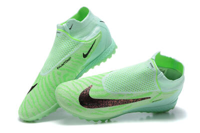 Men's Nike Phantom GX Elite DF Link TF Artificial Turf High-Tops Football Shoes - Green/Black/Brown