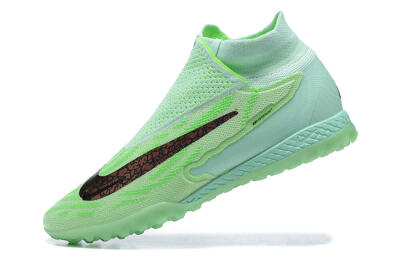 Men's Nike Phantom GX Elite DF Link TF Artificial Turf High-Tops Football Shoes - Green/Black/Brown