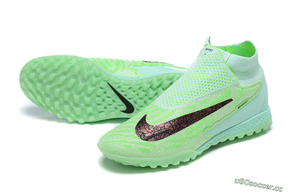 Men's Nike Phantom GX Elite DF Link TF Artificial Turf High-Tops Football Shoes - Green/Black/Brown 3