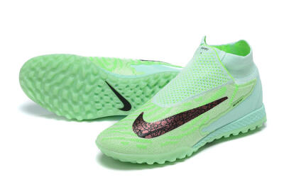 Men's Nike Phantom GX Elite DF Link TF Artificial Turf High-Tops Football Shoes - Green/Black/Brown