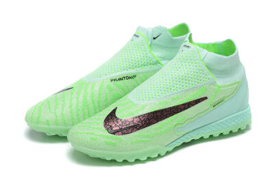 Men's Nike Phantom GX Elite DF Link TF Artificial Turf High-Tops Football Shoes - Green/Black/Brown