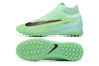 Men's Nike Phantom GX Elite DF Link TF Artificial Turf High-Tops Football Shoes - Green/Black/Brown