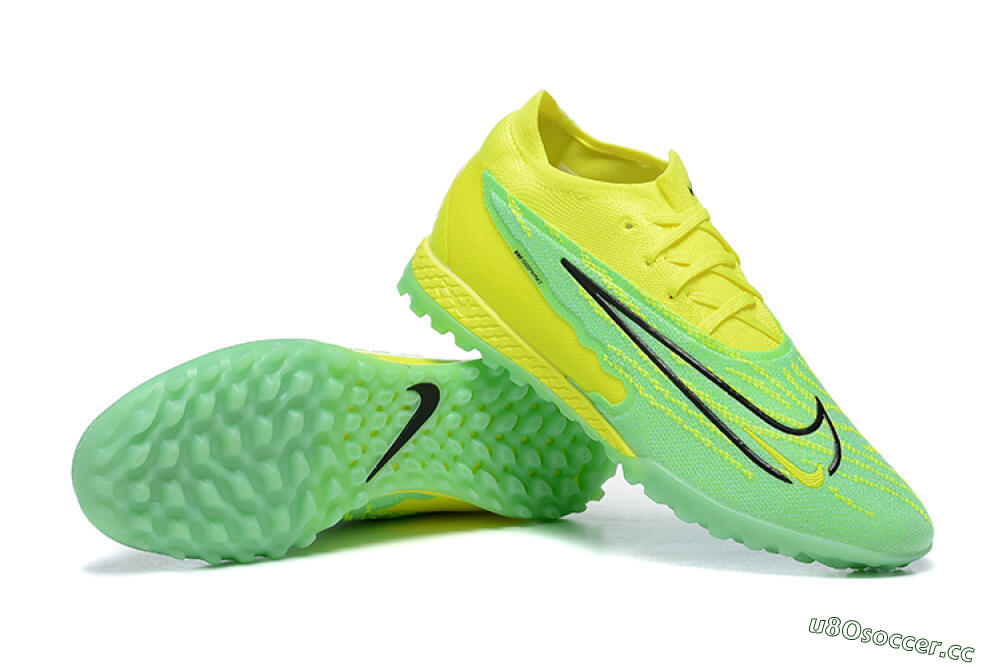 Men's Nike Phantom GX Elite TF Artificial Turf Low-Tops Football Shoes - Green/Black/Yellow 4