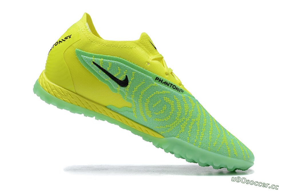 Men's Nike Phantom GX Elite TF Artificial Turf Low-Tops Football Shoes - Green/Black/Yellow 6