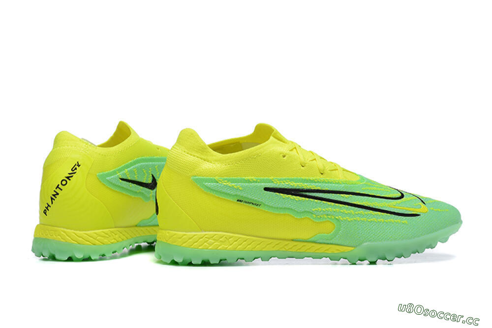Men's Nike Phantom GX Elite TF Artificial Turf Low-Tops Football Shoes - Green/Black/Yellow 8