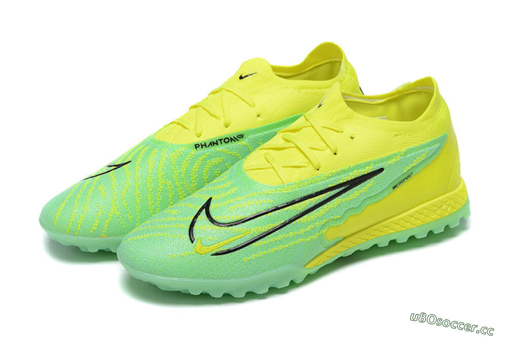 Men's Nike Phantom GX Elite TF Artificial Turf Low-Tops Football Shoes - Green/Black/Yellow 9