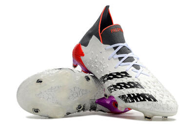 Men's Adidas Predator Freak.1 FG Firm Ground High-Tops Football Boots - White/Grey/Red