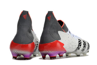Men's Adidas Predator Freak.1 FG Firm Ground High-Tops Football Boots - White/Grey/Red