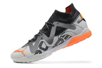 Men's Puma Ultra Ultimate TF Artificial Turf Low-Tops Football Shoes - White/Grey/Orange