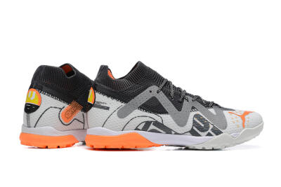 Men's Puma Ultra Ultimate TF Artificial Turf Low-Tops Football Shoes - White/Grey/Orange