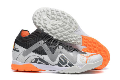 Men's Puma Ultra Ultimate TF Artificial Turf Low-Tops Football Shoes - White/Grey/Orange