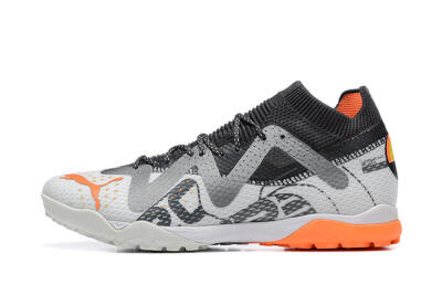 Men's Puma Ultra Ultimate TF Artificial Turf Low-Tops Football Shoes - White/Grey/Orange